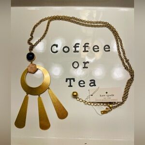 Kate Spade NWT Gold and Blue Statement Necklace